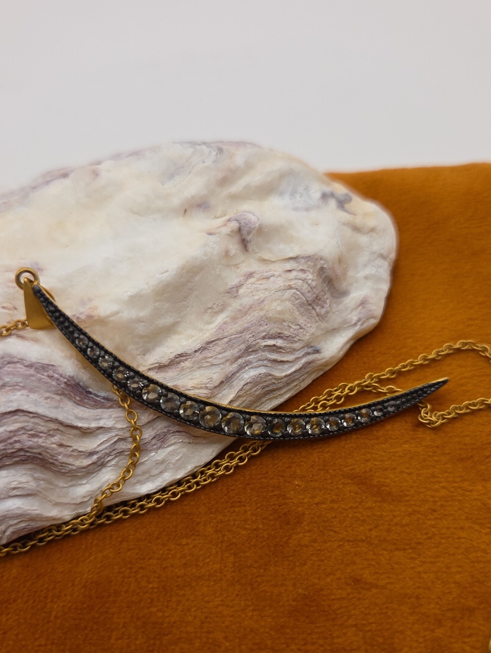Gold-Tone Crescent Pendant Necklace - Women Jewelry